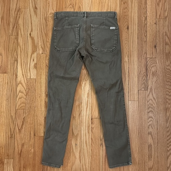 Ba&sh sz 26 skinny jeans moss green ankle C Sally good pre owned thread loose - Picture 7 of 7